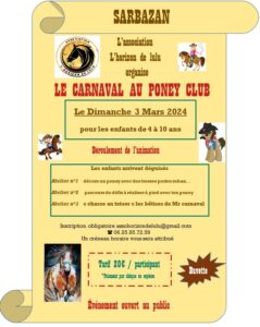 Equit de Lulu - journée carnaval - poney club enfant
